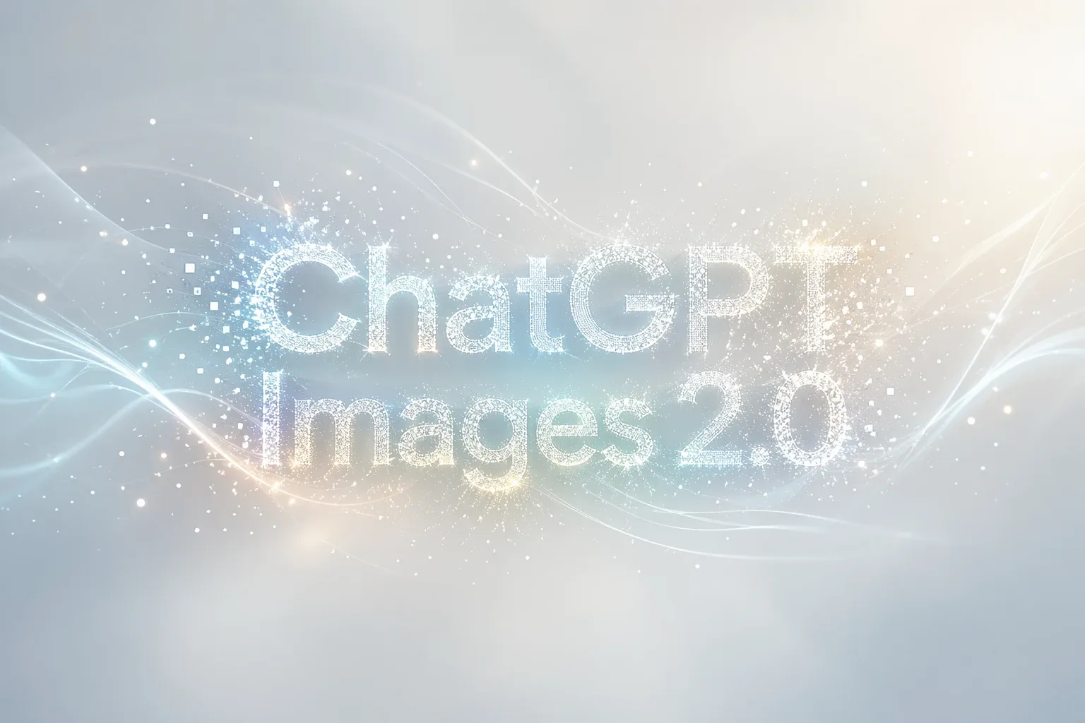 ChatGPT Images 2.0 title artwork formed with soft light particles